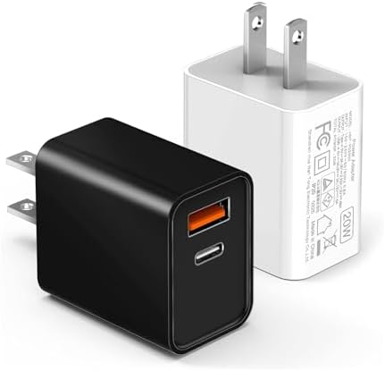 LCGENS 20 W Dual Port USB C Wall Charger Block – 2-Pack Fast Charging Power Adapter for i Phone 11/12/13/14/15/16 Pro Max, i Pad Pro, Samsung Galaxy – Portable and Efficient Charging Solution for Multiple Devices