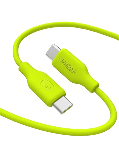 High-Speed 240 W USB C to C Silicone Cable – 6 FT Lime Green Charger for Mac Book, i Phone 16/15, Samsung S25, Pixel 9, i Pad & Switch – Ultimate Durability, Enhanced Flexibility, and Rapid Power Delivery for All Your Devices