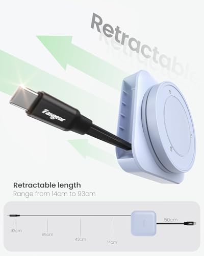 Fasgear Retractable USB C Cable Desk Mount – 60 W PD/PPS Fast Charging Type C Charger for i Phone 16/15, i Pad, Galaxy S24/S23, Google Pixel – 360° Rotatable Cable Management Solution in Sleek White – Ultimate Convenience for Tangle-Free Charging and Enhanced Device Accessibility