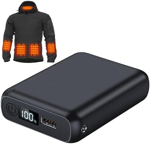High-Capacity 12 V 18400 m Ah Heated Jacket Battery Pack – Versatile Rechargeable Power Bank with DC/USB/Type-C Outputs & LED Display for Ultimate Cold Weather Comfort – Perfect for Heated Jackets & Pants – Lightweight & Durable Design for Outdoor Enthusiasts