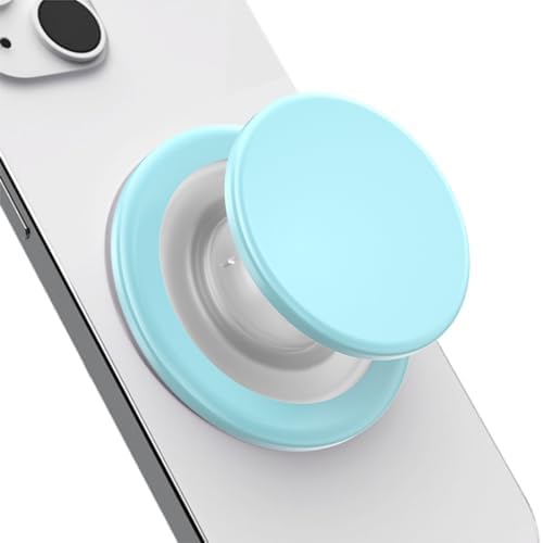 Magnetic Mag Safe Phone Grip Holder – Ergonomic Collapsible Stand for i Phone 12-16 Series, Transparent White Finish for Enhanced Style and Functionality, Secure Grip for Texting and Hands-Free Viewing, Lightweight and Portable Mobile Accessory