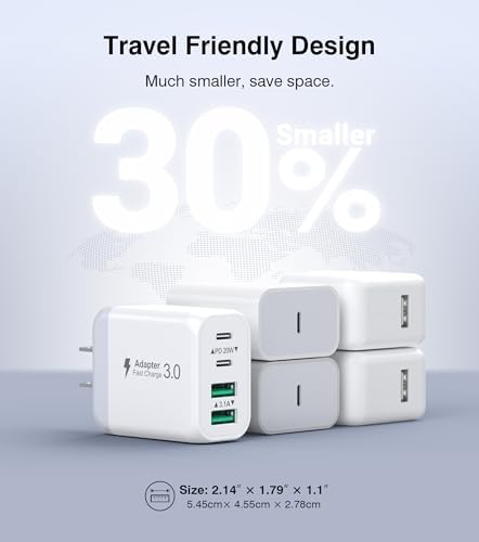 40 W USB-C Power Hub Duo: Versatile Fast Charging Station with 4 Ports for i Phone, i Pad, Air Pods & Apple Watch – Compact Travel Charger with Safety Features for Efficient Device Charging