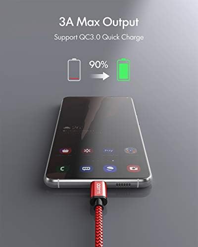 USB Type C Cable 5Pack (3/3/6/6/10FT), Nylon Braided USB C Cable Fast Charger Cord for iPhone 16/15, Samsung Galaxy S24 S23, LG V30 V20 G5 G6, PS5, Google Pixel, Redmi, HTC – Enhanced Compatibility and Speed