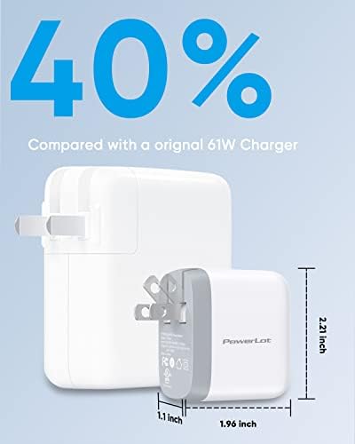 Power Lot 65 W Ga N USB C Wall Charger with 6 ft Type C Cable – Rapid Charging Solution for i Phone 15/14/13, i Pad Pro, Pixel 7/6, and Mac Book Pro/Air – Universal Compatibility and Compact Design for Home and Travel Use