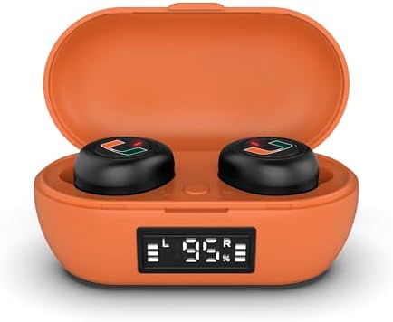 Experience Premium Sound and Team Spirit with SOAR Collegiate True Wireless Earbuds v.7 – Miami Hurricanes Fan-Focused Bluetooth 5.0 Earbuds for Unmatched Comfort and Extended Listening Enjoyment