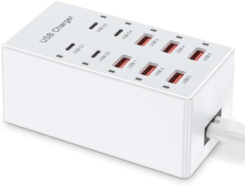 Multi-Device USB Charging Hub with 10 High-Speed Ports – Smart Plug Power Strip for i Phone 15/14/13, i Pads, Galaxy Watches & Android Phones – Ultimate Fast Charging Solution for Home & Office Efficiency