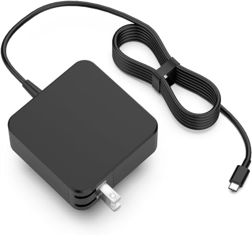 High-Power 65 W USB-C Laptop Charger – Universal AC Adapter for Asus, Dell, Lenovo, HP, Acer & More – Rapid Charging for Laptops, Tablets & Smartphones – Enhanced Compatibility with Multiple Devices – Optimal Performance & Durability