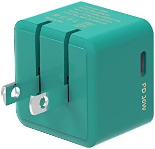 Rapid X Porto Uno USB-C 30 W PD Power Adapter – Compact Fast Wall Charger for i Phone 15, i Pad Pro, Samsung & More – Foldable Design with Side Port for Easy Travel – Enhanced Speed & Universal Compatibility in Sleek Teal Finish