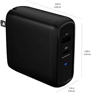 Amazon Basics 65 W Ga N USB-C Wall Charger – High-Speed Power Delivery Adapter for Laptops, Tablets & Smartphones, Compact & Foldable Design for Ultimate Portability, Efficient Charging Solution in Sleek Black Finish