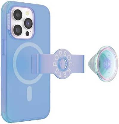 Pop Sockets i Phone 14 Pro Case with Integrated Slidable Grip & Kickstand – Pink Opalescent – Ultimate Wireless Charging Compatibility, 10 ft Drop Protection, and Easy Mag Safe Integration for Enhanced Mobile Experience