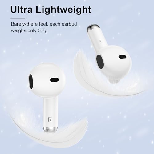 Revolutionary Wireless Earbuds with Exceptional Deep Bass and 60-Hour Playtime – IP7 Waterproof Design Featuring Advanced 4-Microphone Noise Cancelling Technology for Superior Call Clarity, Innovative Dual LED Battery Indicator, and Universal Device Compatibility in Sleek White – Ideal for Active Lifestyles, Daily Commutes, and Relaxing Moments