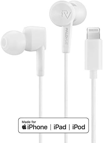 PALOVUE Lightning Connector Earbuds for i Phone | MFi Certified Earphones with Microphone Control | Noise-Isolating Design in Sweet Flow Black | Compatible with i Phone Models 14, 13, 12, 11, Pro Max, X, XS, XR, 8, 7 Plus | Superior Sound Quality and Comfort for Music and Calls | Durable Lightweight Earbuds Perfect for Daily Use