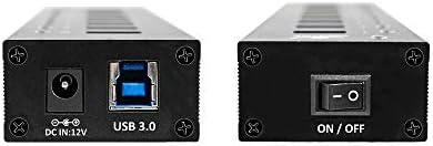 Vantec 10-Port USB 3.0 Hub – Premium Aluminum Mountable Charger & Data Hub with 1.5 A Power, 5 Gbps Speed, and 60 W Adapter for Seamless Device Connectivity and Organization – Ideal for Home & Office Use