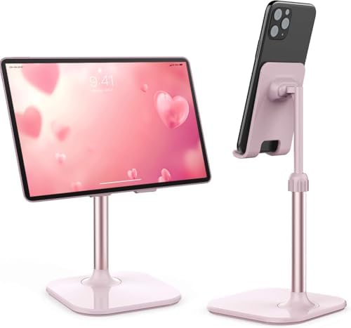 Doboli Cell Phone Stand, Phone Stand for Desk, Phone Holder Stand Compatible with iPhone and All Mobile Phones Tablet, Gifts for Adults Women Men Mom Wife, Pink – Enhanced Compatibility and Speed