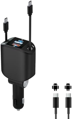 Experience Ultimate Power on the Road: PLDHPRO 80 W Retractable Car Charger – 4-in-1 Fast Charging Adapter with Dual Type-C Cables for i Phone 16, i Pad, and Samsung – Essential Vehicle Accessory for Efficient Charging and Easy Storage – Perfect Gift for Tech Enthusiasts and Travelers