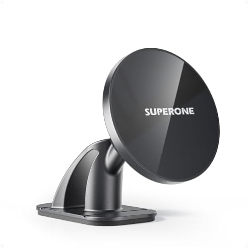SUPERONE for Magsafe Car Mount [88LBS Powerful Suction] Magnetic Phone Holder for Car Dash Windshield, Suction Cup Phone Mount for iPhone 16 Pro Max Plus 15 14 13 12/Magsafe Case/All Car Models – Enhanced Compatibility and Speed
