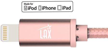 LAX MFi Certified Lightning Cable for i Phone & i Pad – 6 ft Durable Braided USB Cord with Fast Charging Capability for Enhanced Performance and Compatibility Across All Devices