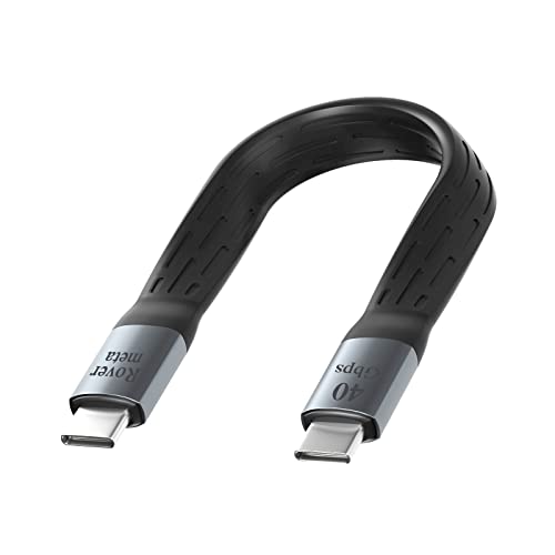 Ultra-Fast 5-Inch USB4 Thunderbolt Cable – 240 W Power Delivery, 40 Gbps Data Transfer, 8 K Video Support – Ideal USB C to USB C Solution for Mac Book, Android Auto, External SSDs & Type-C Devices (2-Pack) – Compact & Durable Design for Effortless Connectivity