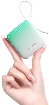 Ultra-Compact 10,000 m Ah Mini Power Bank – Fast Charging 20 W Dual Device Charger with Built-In Cables for i Phone, Samsung, Google & More – Perfect Travel Companion for On-the-Go Power Needs