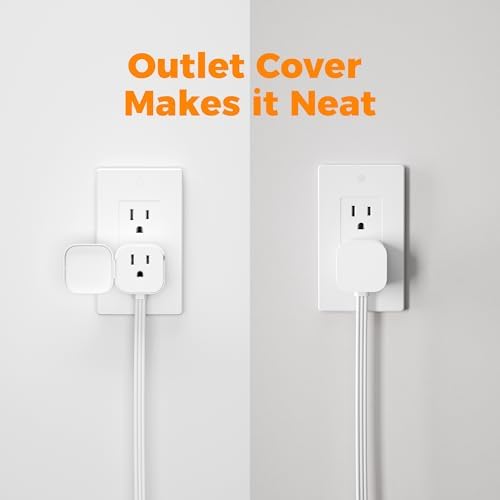 TESSAN 5 FT Flat Extension Cord Surge Protector – 4 Outlet Power Strip with 3 USB C Ports (1 USB C) for Fast Charging, 900 Joules Electronics Protection, Space-Saving Design for Home, Office, and Dorm Use, Enhanced Compatibility and Efficiency