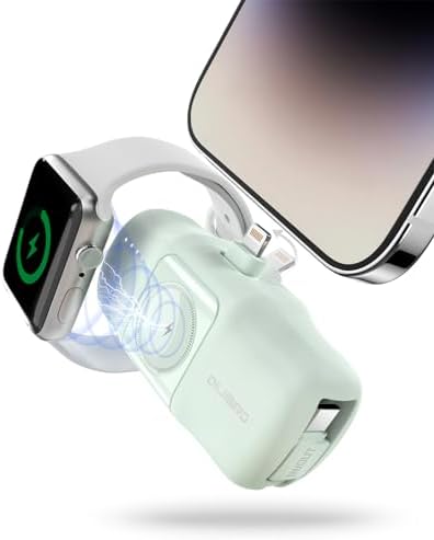 Travel Essentials Dual Mini Power Bank Set – 4500 m Ah Portable Charger for i Phone 14 & Apple Watch – Compact Fast Charging Solution in Sleek Black & White – Ideal Travel Accessory for On-the-Go Tech Users