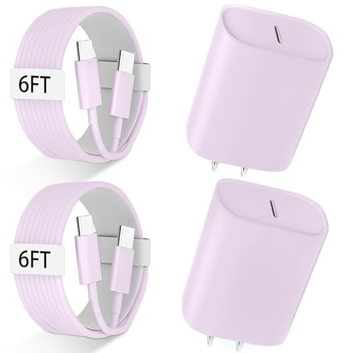 Ultimate i Phone 16 Pro Max Fast Charger with 8 FT USB-C Cable – High-Speed Wall Adapter in Stylish Purple – Compatible with i Phone 15 Series and i Pad Pro – Perfect for Quick Charging on the Go – Enhance Your Charging Experience with Extended Reach and Reliability