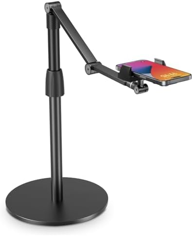 Ultimate Ergonomic Multi-Angle Phone Stand – Adjustable Holder for 3.5-11″ Devices, Ideal for Video Calls, Streaming, and Creative Recording – Lightweight, Portable Black Design for Enhanced Stability and Comfort