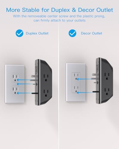 HANYCONY Versatile Black Outlet Extender with USB-C and Night Light – 4-Port Surge Protector Power Strip for Fast Charging in Home, Office, and Dorm Settings – Maximize Device Compatibility and Safety