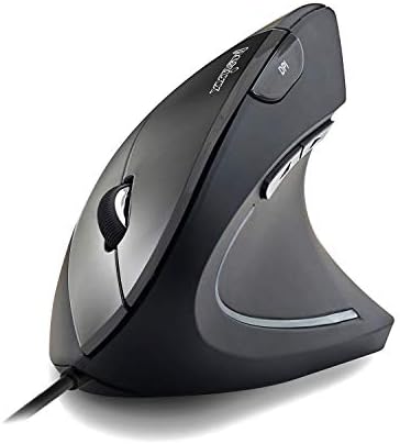 Ergonomic Perixx PERIMICE-713 Wireless Vertical Mouse for Right-Handed Users – 6 Customizable Buttons, Adjustable 3-Level DPI, Sleek Black Design, Unmatched Comfort for Long Hours of Work or Gaming