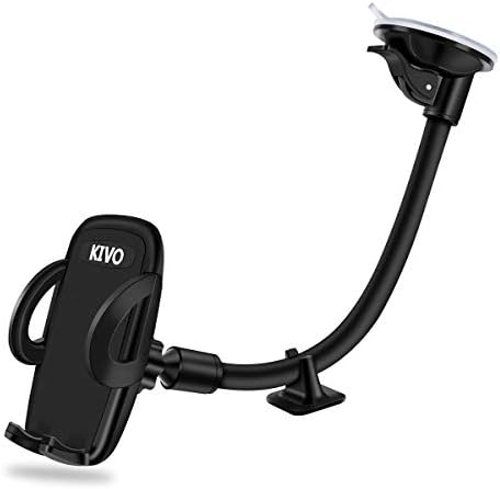 KIVO Universal Car Phone Mount – 29 cm Flexible Long Arm Holder for Dashboard & Windshield with One-Touch Access for i Phone, HTC, LG, Nexus, Nokia & GPS Devices – Ultimate Hands-Free Navigation Solution with 360-Degree Rotation and Sturdy Design