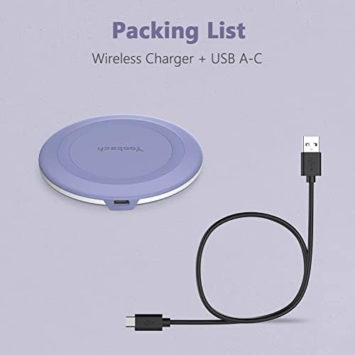 Yootech 10 W Max Fast Wireless Charging Pad – Universal Compatibility for i Phone 16 Series, Samsung Galaxy S22/S21/S20, and Air Pods Pro 2 – Sleek, Compact Design with Advanced Safety Features – Efficient Charging Solution for Home, Office, and Travel – Tangle-Free Power Experience without AC Adapter – Perfect for Modern Lifestyles