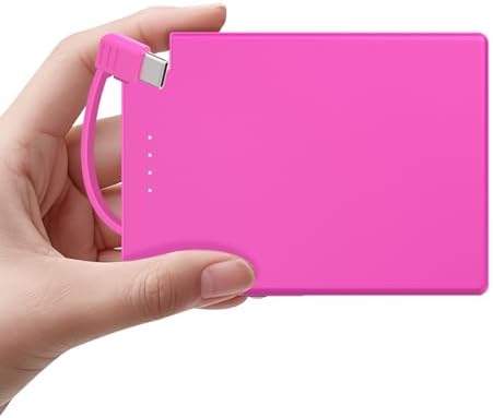 TNTOR Ultra-Slim Travel Power Bank with Integrated Lightning Cable – 3500 m Ah Portable Phone Charger for i Phone 14/13/12/11/X/8 Series, Perfect for On-the-Go Charging with Enhanced Compatibility and Fast Power Delivery