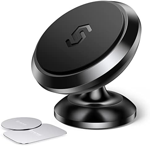 SYNCWIRE 360° Adjustable Magnetic Car Phone Mount – Premium Dashboard Holder for i Phone, Samsung, LG & Mini Tablets – Effortless Navigation & Hands-Free Safety in Sleek Gray Finish – Strong Grip & Easy Installation for Enhanced Driving Experience