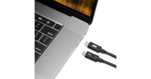 OWC Thunderbolt 4 Cable – 2.0 Meter (6.56 ft.) – Ultra-Fast 40 Gb/s Data Transfer & 100 W Power Delivery – Thunderbolt Certified, Compatible with Thunderbolt 4, 3, USB-C & USB4 Devices – Sleek Black Design for Enhanced Connectivity & Reliability