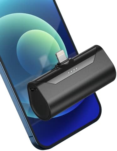 Ultra-Compact 4800 m Ah Power Bank for i Phone – Fast Charging Mini Battery Pack Compatible with i Phone 14/13/12/11/8 & i Pad Air/Mini/Pro – Sleek Black Design for On-the-Go Power Solutions