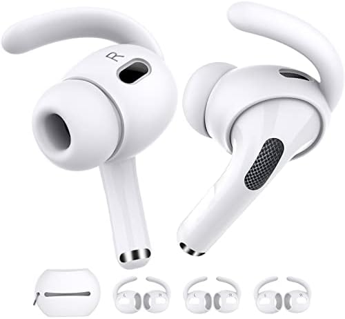 Aha Style Silicone Ear Hooks for Air Pods Pro – 3 Pairs of Anti-Slip Covers with Storage Pouch – Premium Earbud Accessories for Enhanced Comfort and Stability During Activities – Durable, Custom Fit Compatible with Apple Air Pods Pro (White)