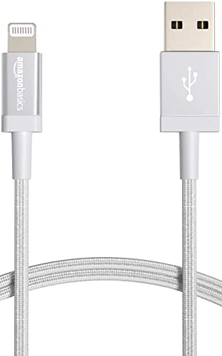 Durable 3-Foot Amazon Basics USB-A to Lightning Charger Cable – MFi Certified Fast Charging Solution for i Phone 14, 13, 12, 11, Xs Pro, Pro Max, Plus & i Pad – Stylish Nylon Braided Design for Enhanced Performance and Universal Compatibility