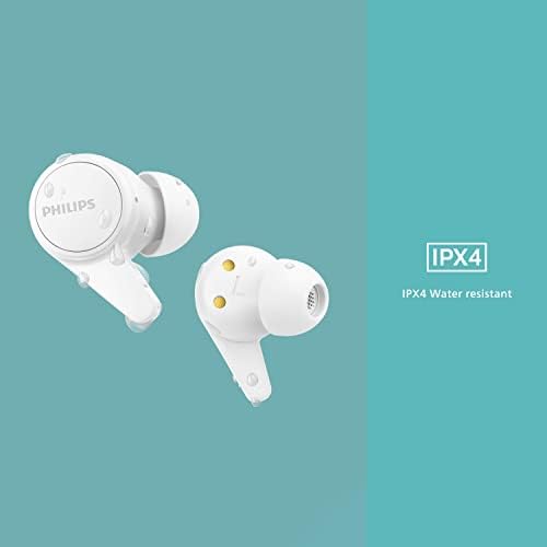 Philips T1207 True Wireless Earbuds – 18-Hour Playtime, IPX4 Water-Resistant Design for Active Lifestyles, Superior Comfort, and Effortless Bluetooth Connectivity in Stylish Teal