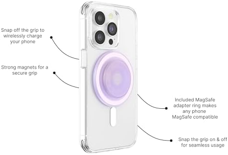Mag Safe Pop Grip and Stand – Premium Magnetic Phone Accessory for i Phone – Customizable and Swappable Design for Optimal Grip and Hands-Free Convenience – Compatible with Wireless Charging, Elegant Black Finish for Enhanced Mobile Experience