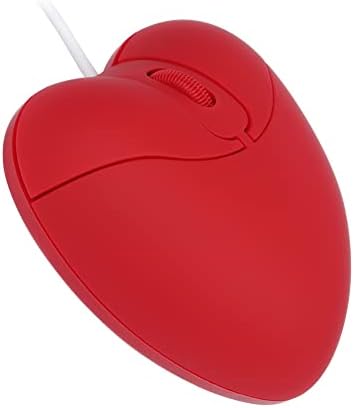 Charming Heart-Shaped Wired Mouse in Vibrant Red – Perfectly Portable USB Optical Mini Mouse for Kids and Adults, Silent Operation, 800 DPI Precision for Effortless Navigation – Ideal Gift for Creative Minds and Everyday Use