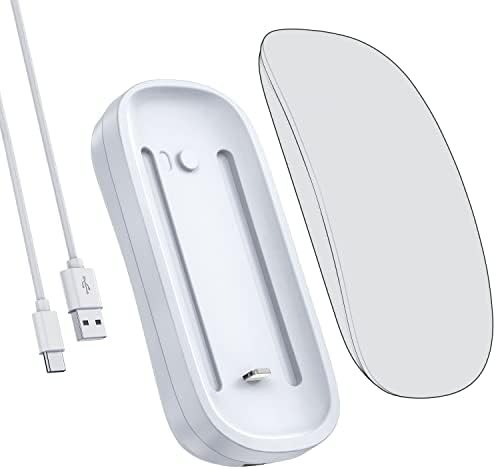 HONKID 3-in-1 Wireless Charging Dock: Fast Charging Station for Magic Mouse 2, Qi-Compatible Devices & Air Pods – Dual-Sided Design with 5 ft USB-A to USB-C Cable for Enhanced Workspace Efficiency and Sleek Aesthetic
