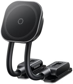 Baseus Mag Safe Car Mount: Advanced Dual Arm Magnetic Phone Holder for Seamless Navigation – Optimized for i Phone 16/15/14/13 Pro Max Plus – Sturdy Aluminum Construction for Ultimate Durability and Dashboard Versatility