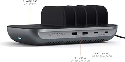 Satechi Versatile Multi-Device Wireless Charging Hub – Streamlined Power Station for i Pad Pro/Air M1, i Phone 16/15/14/13/12/11 Pro Max & Air Pods – Fast Charging Solution with Sleek Aesthetic for Organized Tech Management