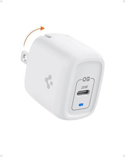 Spigen 40 W Dual USB-C Wall Charger with Ga N Technology – Fast Charging for i Phone 15 Pro Max, Mac Book Air & Galaxy Z Flip 5 | Compact, Foldable Design for On-the-Go Convenience | Dual 30 W Output for Simultaneous Device Charging | Optimal Efficiency & Durability for Modern Tech Users