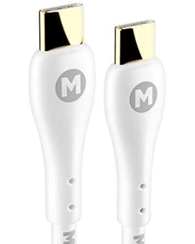 MAGFAST Lux 6 ft USB-C to USB-C Cable | Alpine White | Fast Power Delivery (PD) for i Phone 16, Androids, Laptops & More | Tangle-Free High-Speed Charging Cord for Seamless Data Transfer & Enhanced Device Compatibility
