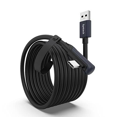 Syntech 16 FT Link Cable for Oculus Quest 3 & PCVR – High-Speed USB 3.0 to USB C Cable for Enhanced Gaming Experience – Compatible with Meta Quest 2, Pro, Pico 4 & More – Durable, Flexible Design for Seamless VR Connectivity