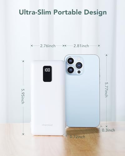 Ultimate Charmast 10,000 m Ah Portable Power Bank with Integrated Cables & Wall Plug – Fast Charging Essential for i Phone 16/15/14/13, Samsung, i Pad, and More – Unmatched Convenience for Travelers and On-the-Go Professionals