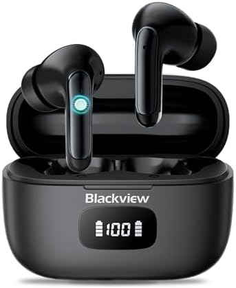 Blackview Airbuds 8 Wireless Earbuds – Advanced Bluetooth 5.3 Noise Cancelling Headphones with 56-Hour Playtime, IPX7 Waterproof Design for Active Lifestyles, Touch Control for Effortless Audio Interaction – Perfect for Music Lovers and Fitness Enthusiasts