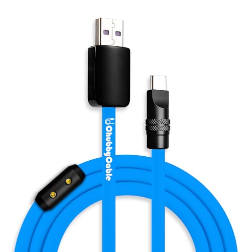 chubbycable Black Chubby Pro – Samurai Cable 240W USB-C Cable Silicone Fast Charging Type C Charger Cord, Rose Red, USB-A to Type-C, 6.6FT – Enhanced Compatibility and Speed