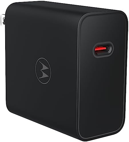 Motorola Turbo Power Share 50 W Dual Port Charger – Fast USB-A & USB-C Adapter with Power Delivery and QC3.0 Outputs, Includes 1 m USB-C Cable for Ultimate Device Compatibility and Speed Boost